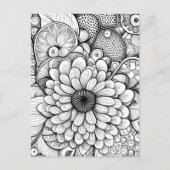 Kleur het Abstracte Daisy Floral Briefkaart (Voorkant)