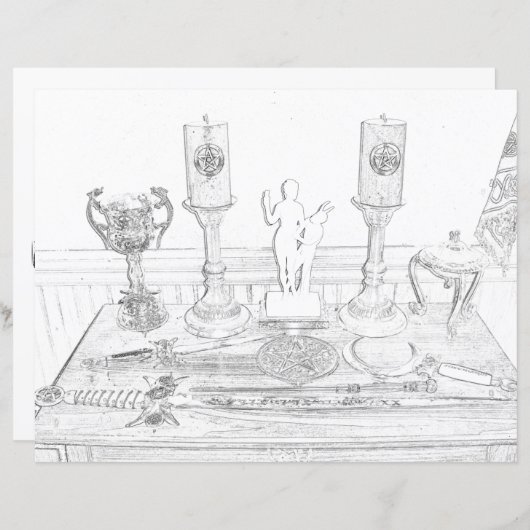 Kleur het Altar Wicca Kleurenpapier (Voorkant / Achterkant)