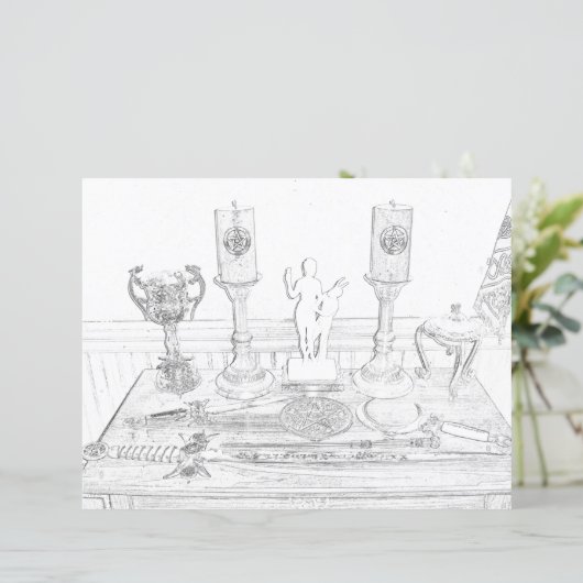 Kleur het Altar Wicca Kleurenpapier (Staand voorkant)