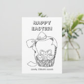 Kleur het Happy Paasmandje (Staand voorkant)