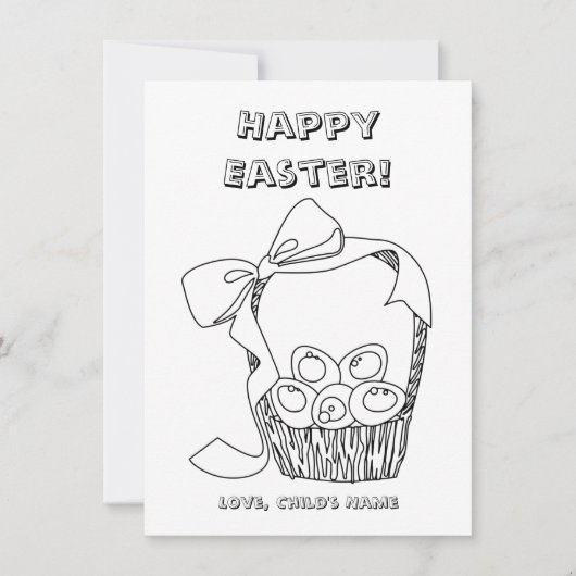 Kleur het Happy Paasmandje (Voorkant)