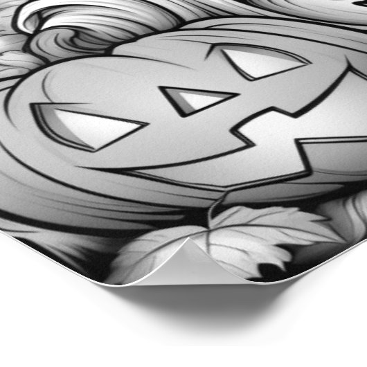 Kleur Het zelf jack-O-Lantern Scarecrow Poster (Hoek)