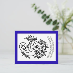 Kleur-Het-Zelf™ Kameleon Verjaardag Briefkaart