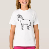 Kleur het zelf paard t-shirt (Voorkant)