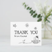 Kleur het zelf Snowman Bedankt Briefkaart (Staand voorkant)