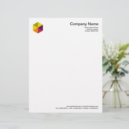 Kleur Hexagon 01 Briefhoofd Ontwerp (Staand voorkant)