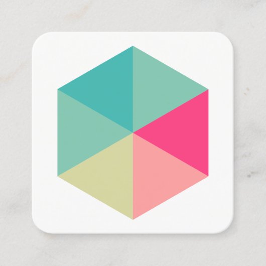 Kleur Hexagon 02 Vierkante Visitekaartje (Voorkant)