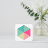 Kleur Hexagon 02 Vierkante Visitekaartje (Staand voorkant)