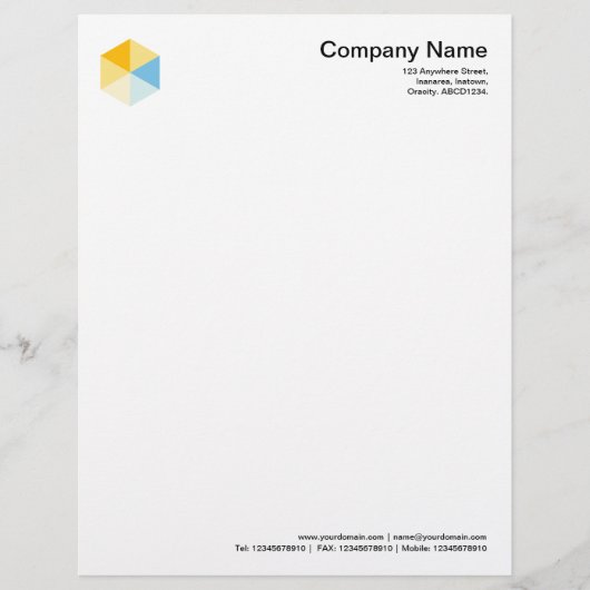 Kleur Hexagon 03 Gepersonaliseerd Briefhoofd (Voorkant)