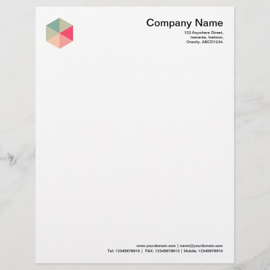 Kleur Hexagon 04 Gepersonaliseerd Briefhoofd (Voorkant)