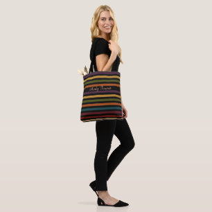 Kleur horizontale lijnen tote bag – modern cadeaus
