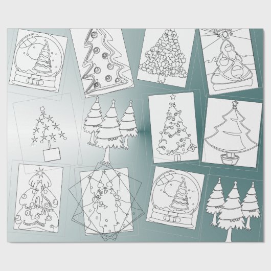 Kleur-ik-kerstbomen, papier voor onmiddellijke ver (Vlak)