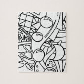 Kleur ik zwart en wit legpuzzel (Verticaal)