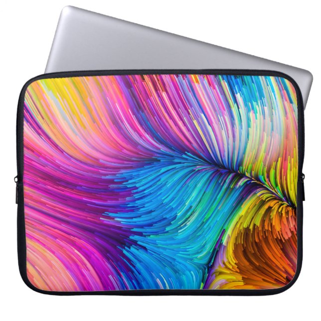 Kleur in bewegingsreeks. Abstract ontwerp van Fl Laptop Sleeve (Voorkant)