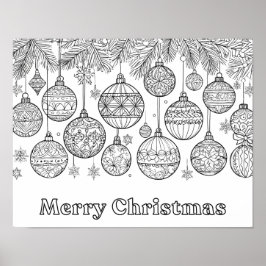 Kleur in Christmas Baubles Ornamenten Leuke kleure Poster