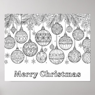 Kleur in Christmas Baubles Ornamenten Leuke kleure Poster
