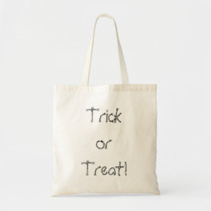 Kleur in de Trick or treat Halloween-tags Ropes Tote Bag