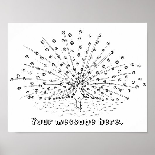 Kleur in een Peacock Tekening Kleurstoffen Posters (Voorkant)