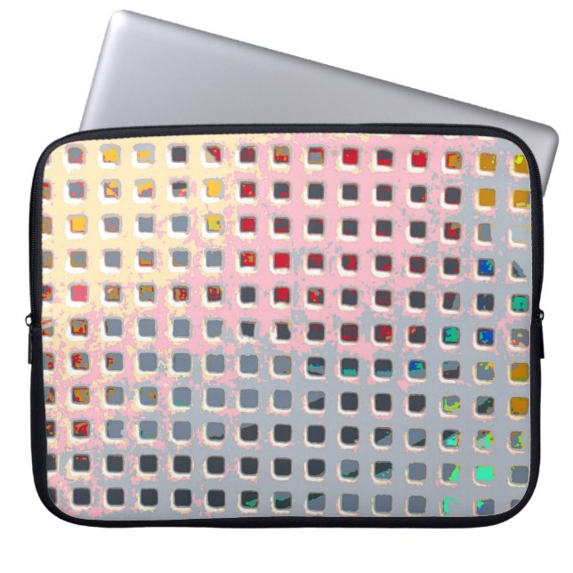 Kleur in het raster laptop sleeve (Voorkant)