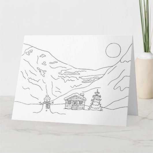 Kleur in Kerstmislandschap Kaart (Voorkant)