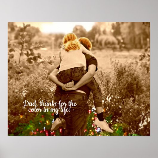 Kleur in mijn leven: bedankt Papa Custom Poster (Voorkant)