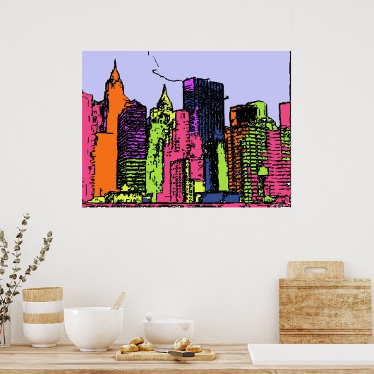 Kleur in mijn stad poster (Keuken)