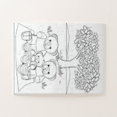 Kleur in Teddy Bears Picnic Legpuzzel (Horizontaal)