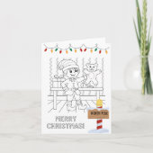 Kleur in uw eigen kerstkaart bedankkaart (Voorkant)