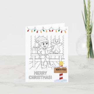 Kleur in uw eigen kerstkaart bedankkaart