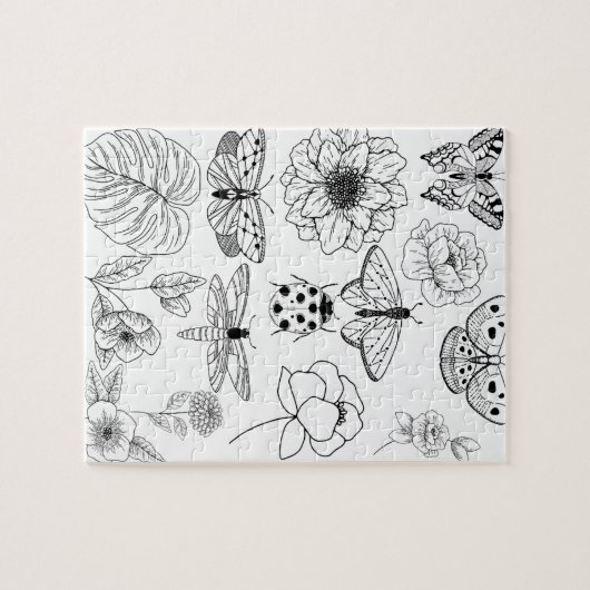 Kleur in uw eigen tuinpuzzel legpuzzel (Horizontaal)