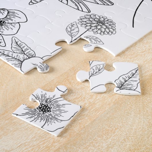 Kleur in uw eigen tuinpuzzel legpuzzel (Zijkant)