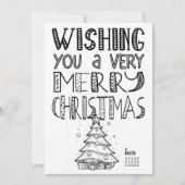 Kleur-in Vrolijk Kerstfeest met Boom (1) Flat Kaart (Voorkant)