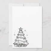 Kleur-in Vrolijk Kerstfeest met Boom (1) Flat Kaart (Achterkant)