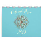 Kleur in zwart-wit kaleidoscoop mandala kalender (Hoes)