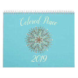 Kleur in zwart-wit kaleidoscoop mandala kalender