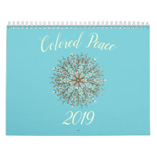 Kleur in zwart-wit kaleidoscoop mandala kalender