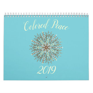 Kleur in zwart-wit kaleidoscoop mandala kalender