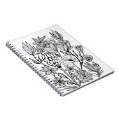 Kleur in zwarte witte bloemkleur notitieboek (Rechterzijde)