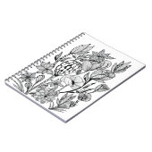 Kleur in zwarte witte bloemkleur notitieboek (Linkerzijde)