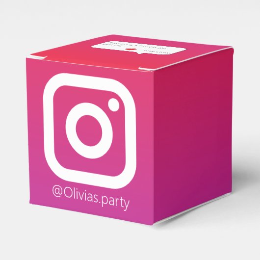 Kleur InstaParty Uitnodiging voor verjaardag Bedankdoosjes (Voorkant Zijde)