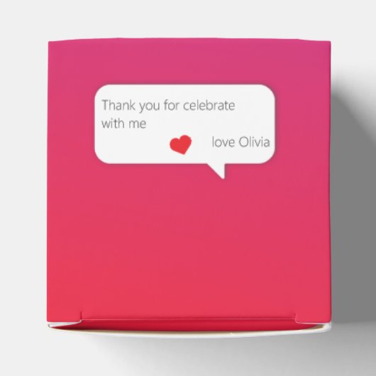 Kleur InstaParty Uitnodiging voor verjaardag Bedankdoosjes (Bovenkant)