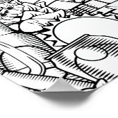 Kleur-it-Poster-bier- en voedingskunst Poster (Hoek)