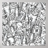 Kleur-it-Poster-bier- en voedingskunst Poster (Voorkant)