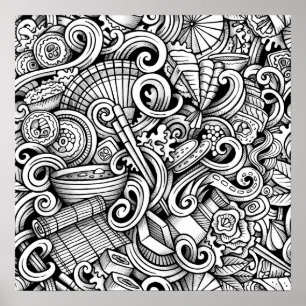 Kleur IT Poster Japanse voedselkunst