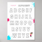 Kleur je eigen ABC voor kinderen Poster (Voorkant)