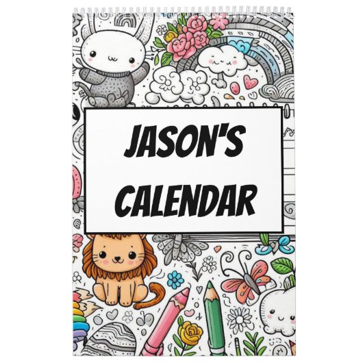 Kleur je eigen agenda voor kinderen kalender (Hoes)