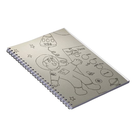 Kleur je eigen astronaut notitieboek (Rechterzijde)