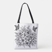 Kleur je eigen bloemenvlinder tote bag (Achterkant)