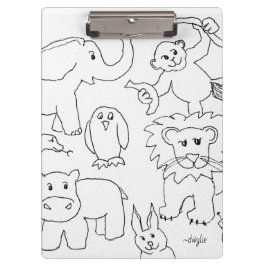Kleur je eigen dierentuindieren klembord