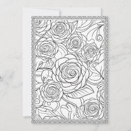Kleur Je Eigen Elegante Bloemrijke Wenskaart Bedankkaart